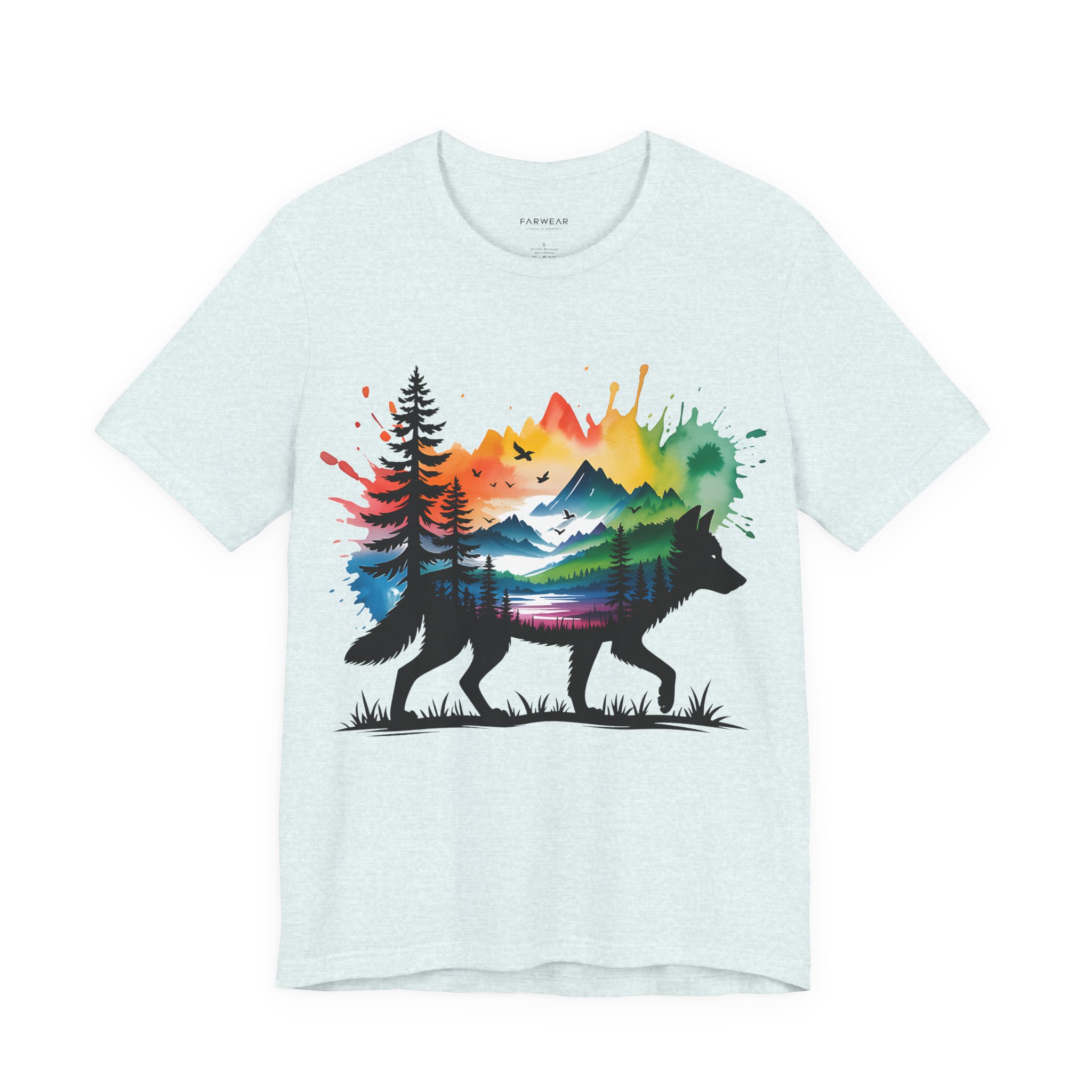 Wild Forest Fox T-Shirt – Watercolor Wildlife Silhouette - Image 12