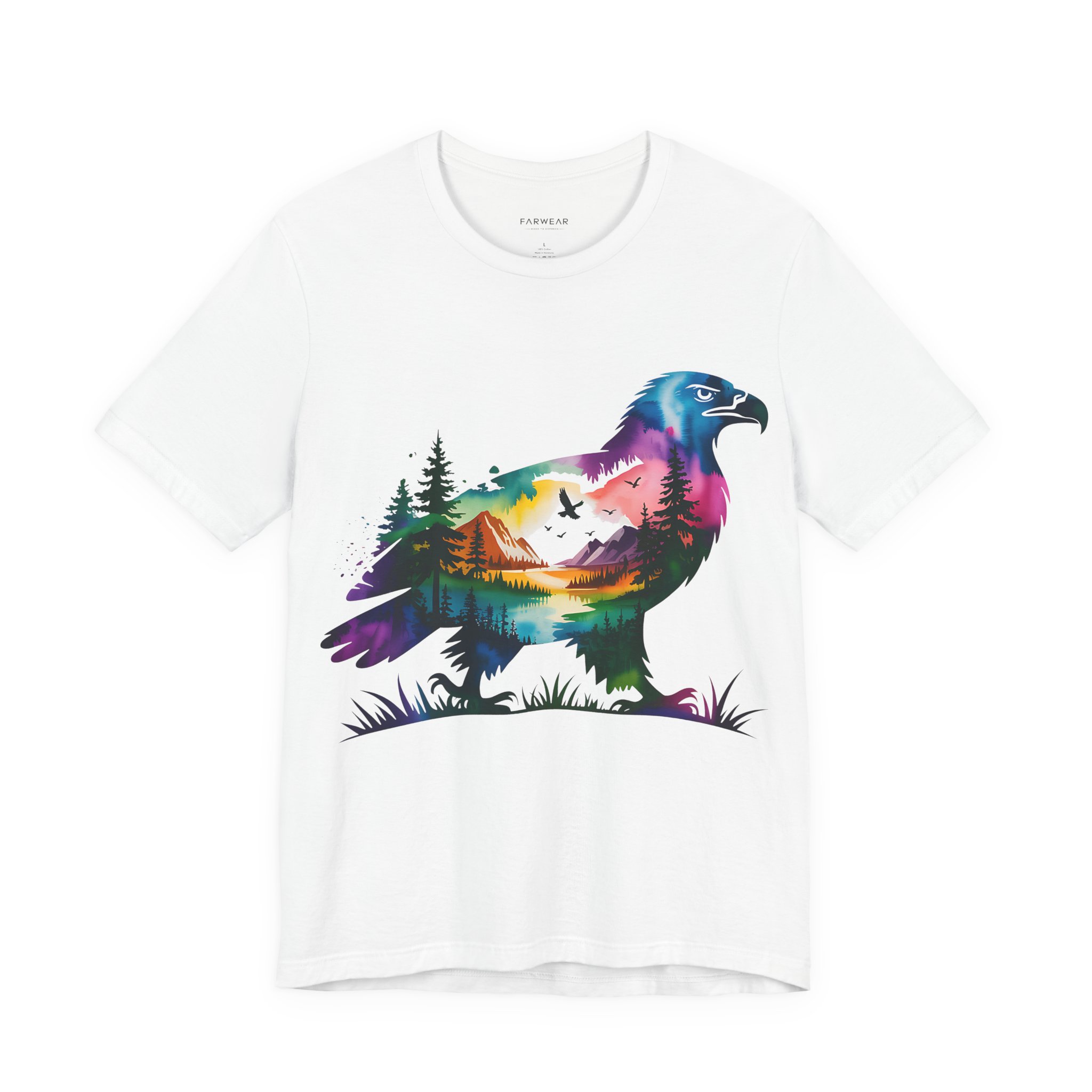 Wild Forest Eagle T-Shirt – Double Exposure Mountain Landscape - Image 8