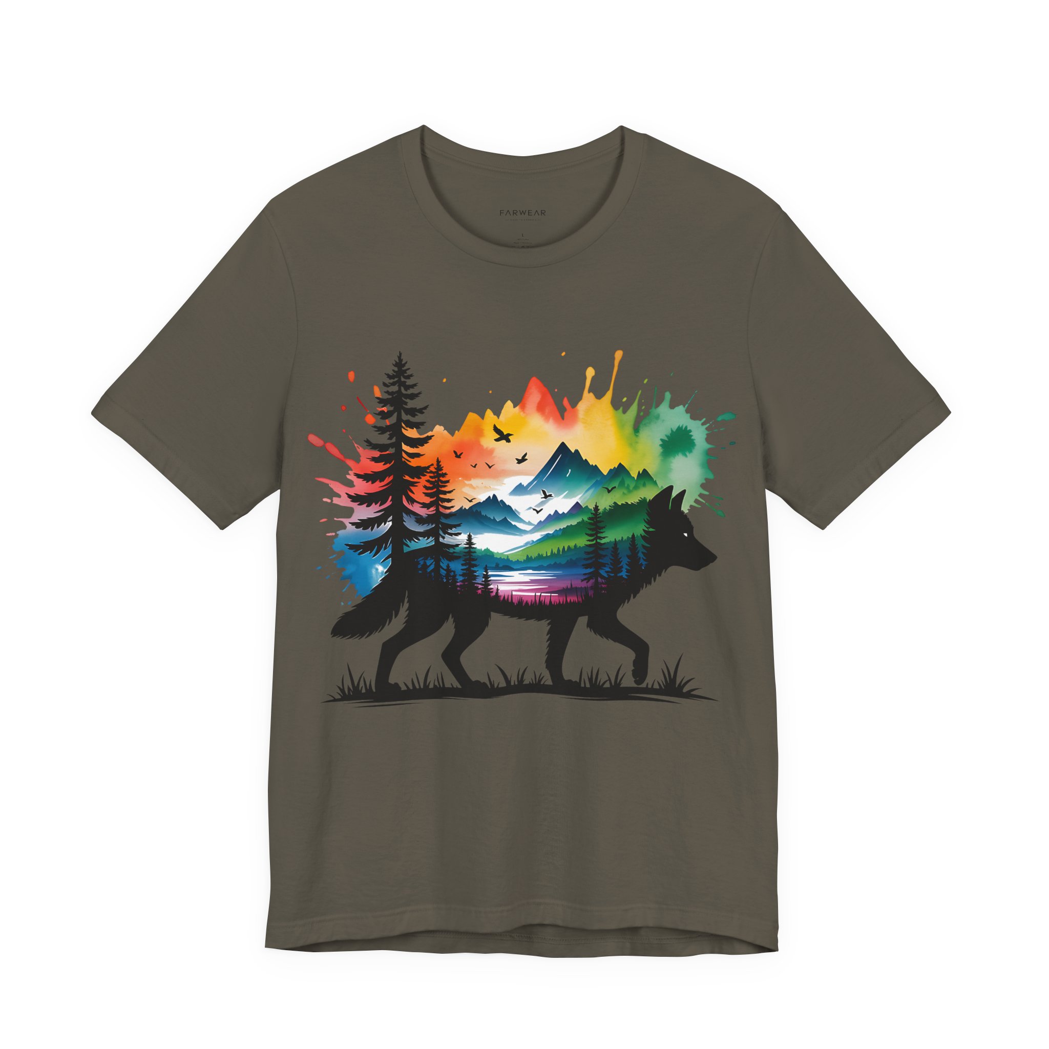 Wild Forest Fox T-Shirt – Watercolor Wildlife Silhouette - Image 10