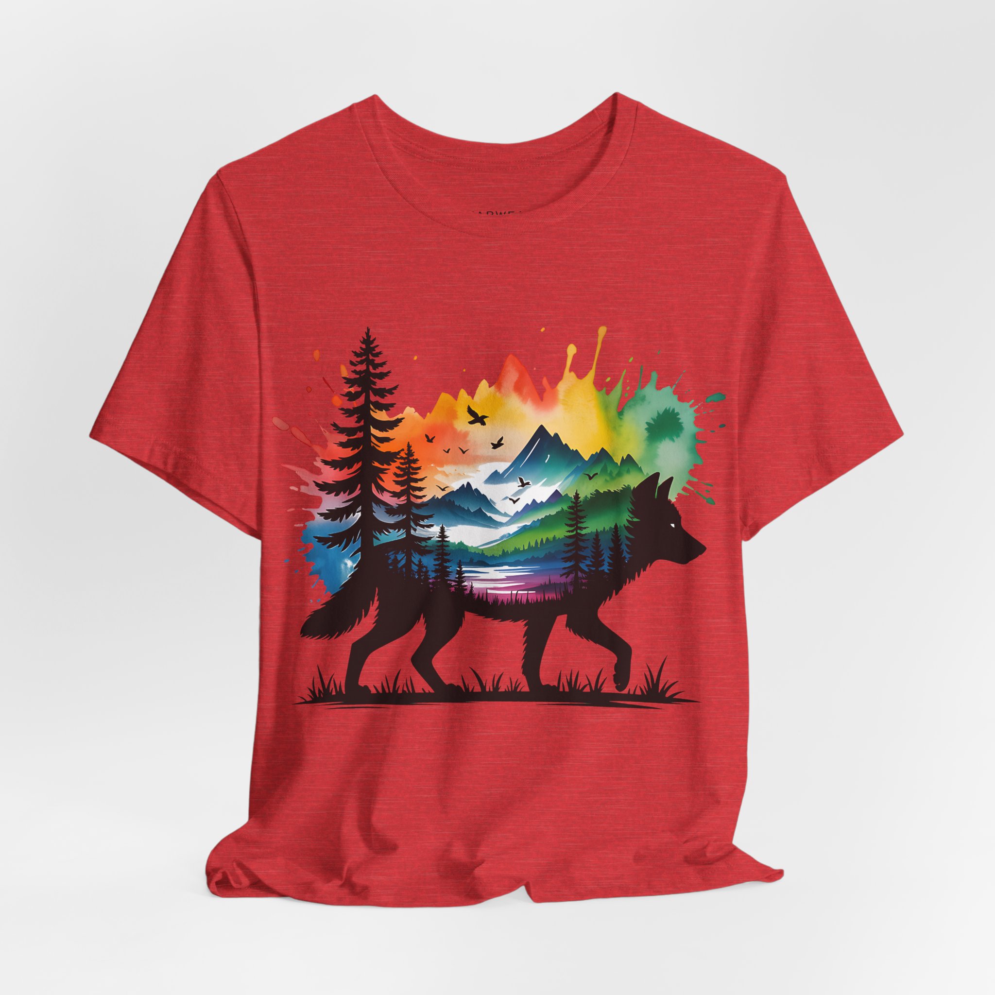 Wild Forest Fox T-Shirt – Watercolor Wildlife Silhouette - Image 17