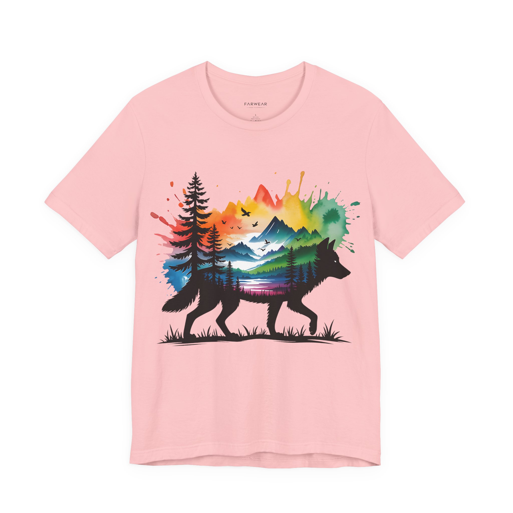 Wild Forest Fox T-Shirt – Watercolor Wildlife Silhouette - Image 13