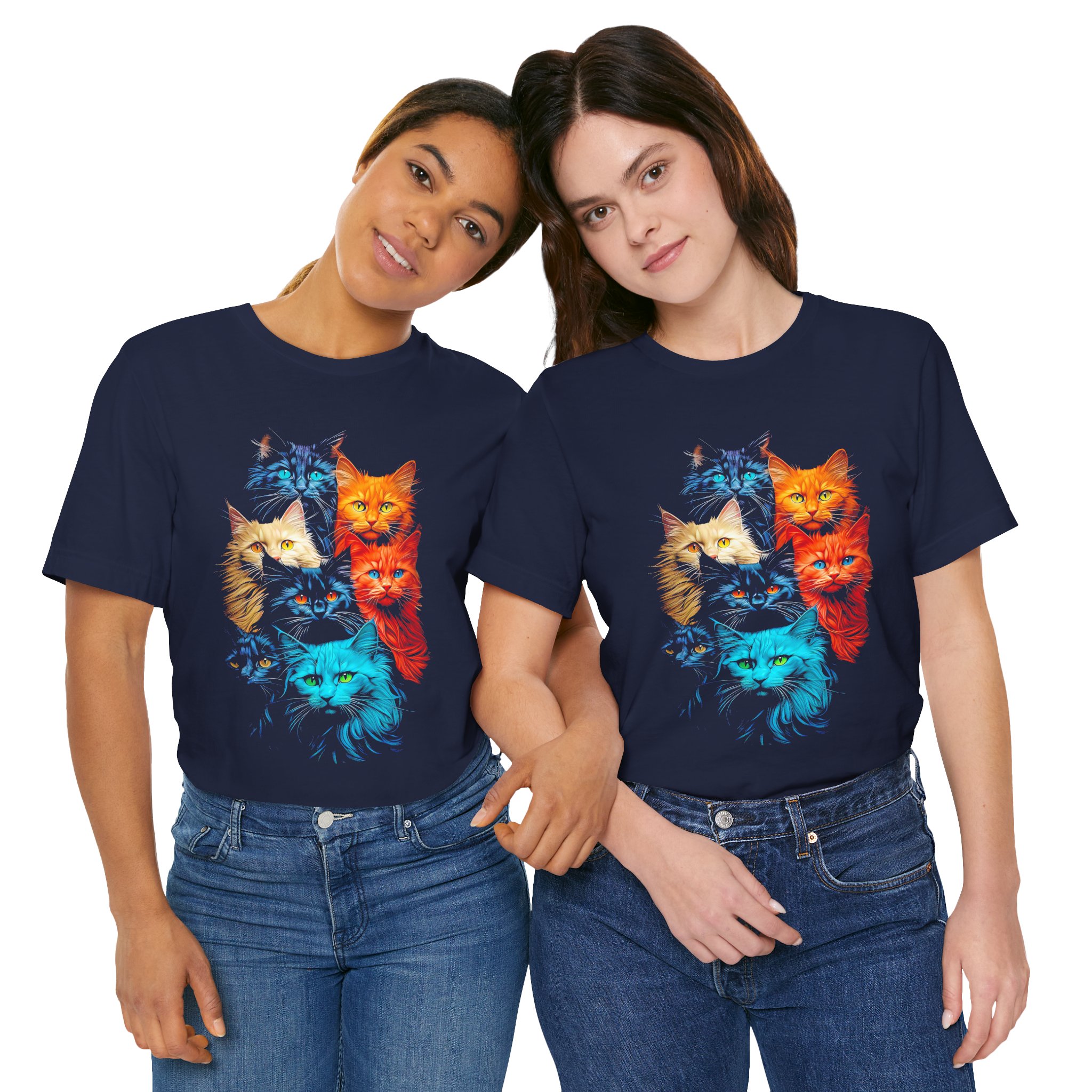 Colorful Cats T-Shirt – Vibrant Multi-Cat Graphic Tee for Cat Lovers - Image 18