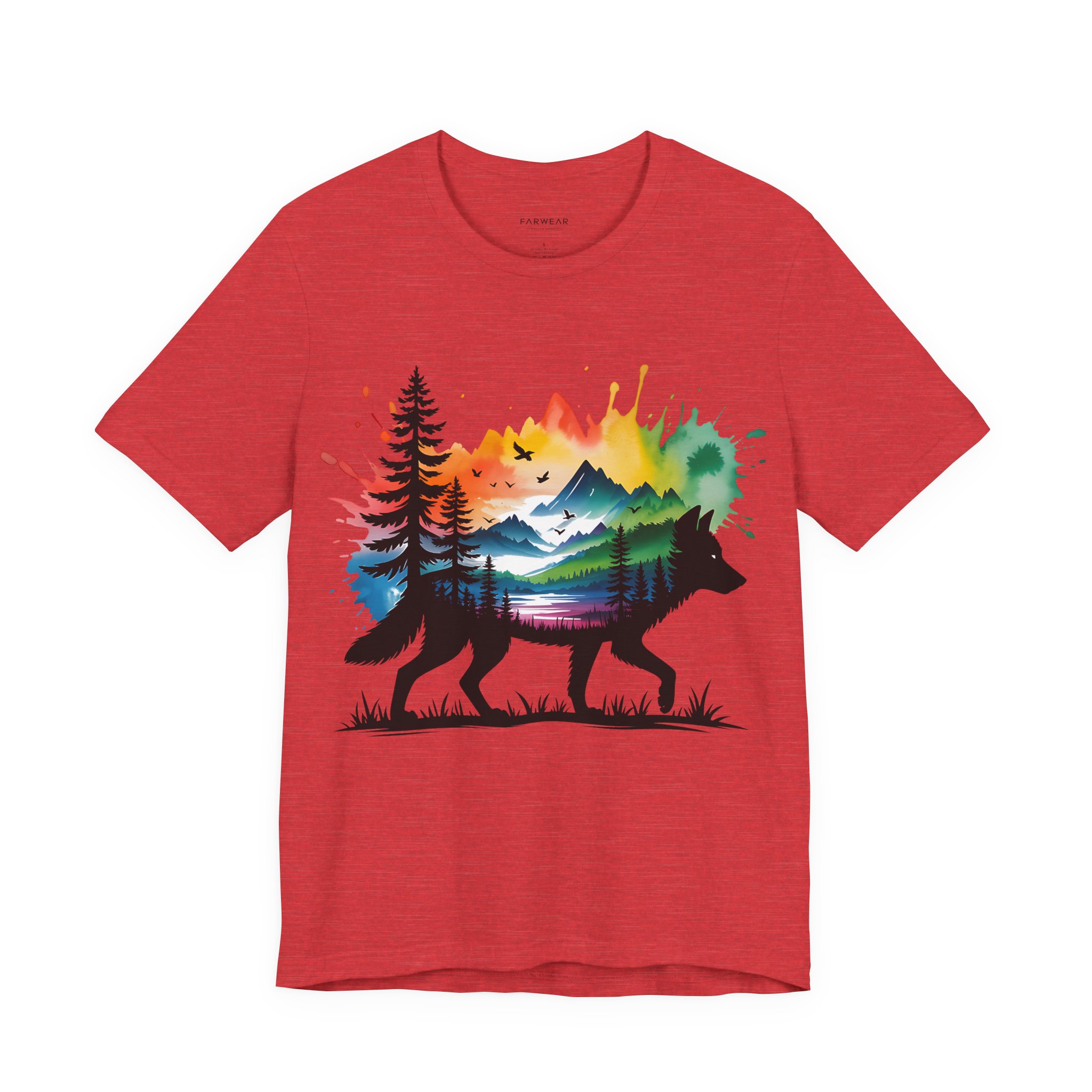 Wild Forest Fox T-Shirt – Watercolor Wildlife Silhouette - Image 14