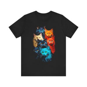 Colorful Cats T-Shirt – Vibrant Multi-Cat Graphic Tee for Cat Lovers