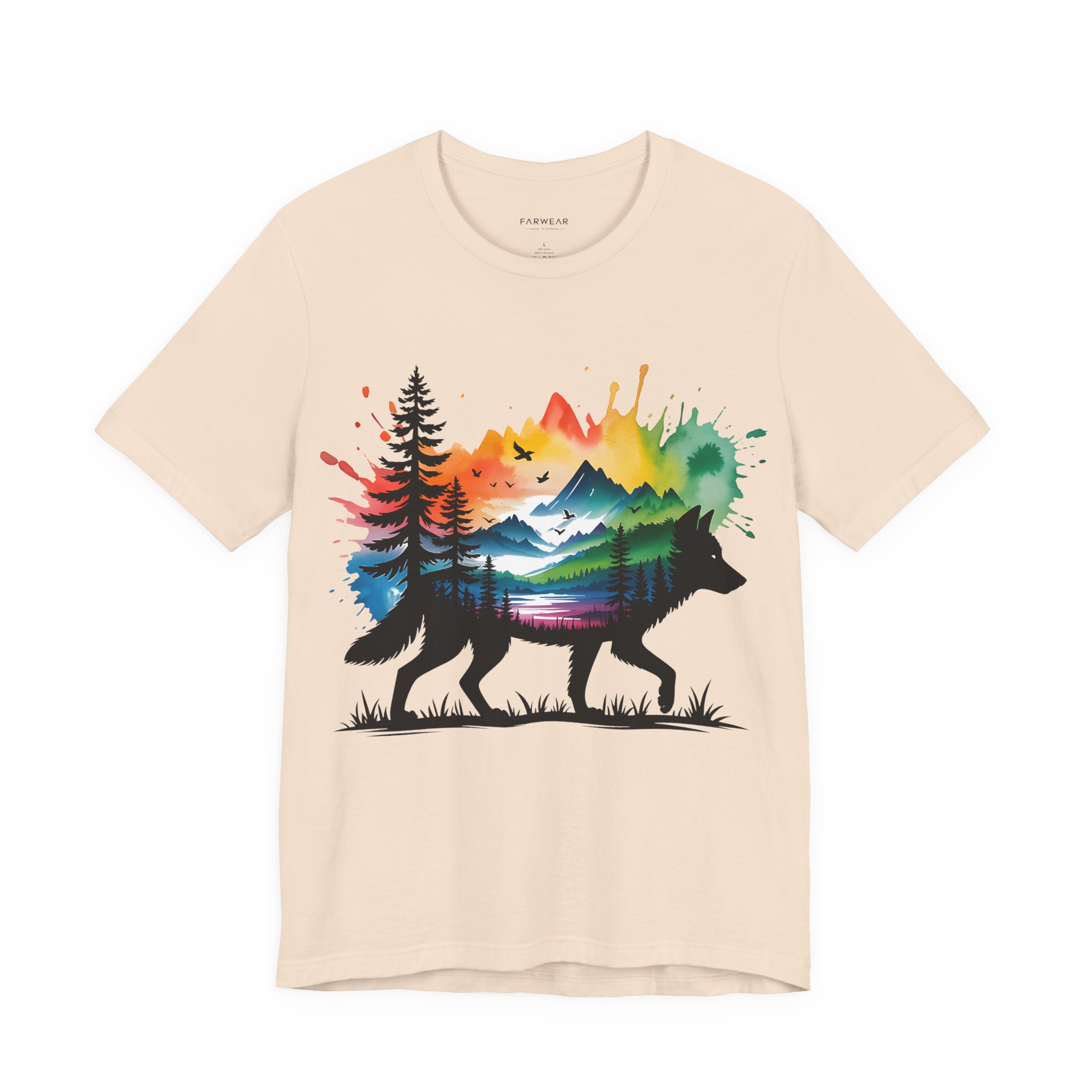 Wild Forest Fox T-Shirt – Watercolor Wildlife Silhouette - Image 7