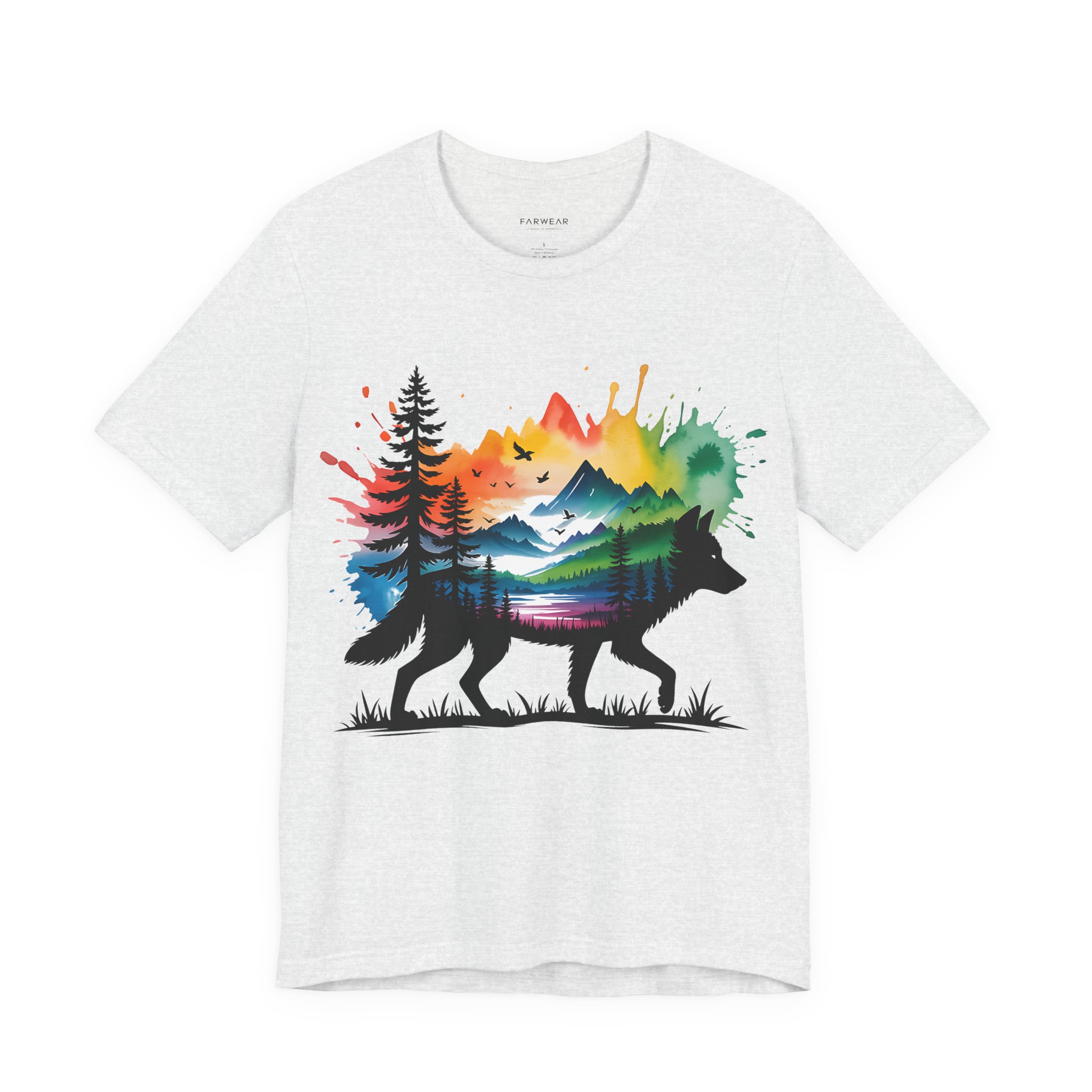 Wild Forest Fox T-Shirt – Watercolor Wildlife Silhouette - Image 6