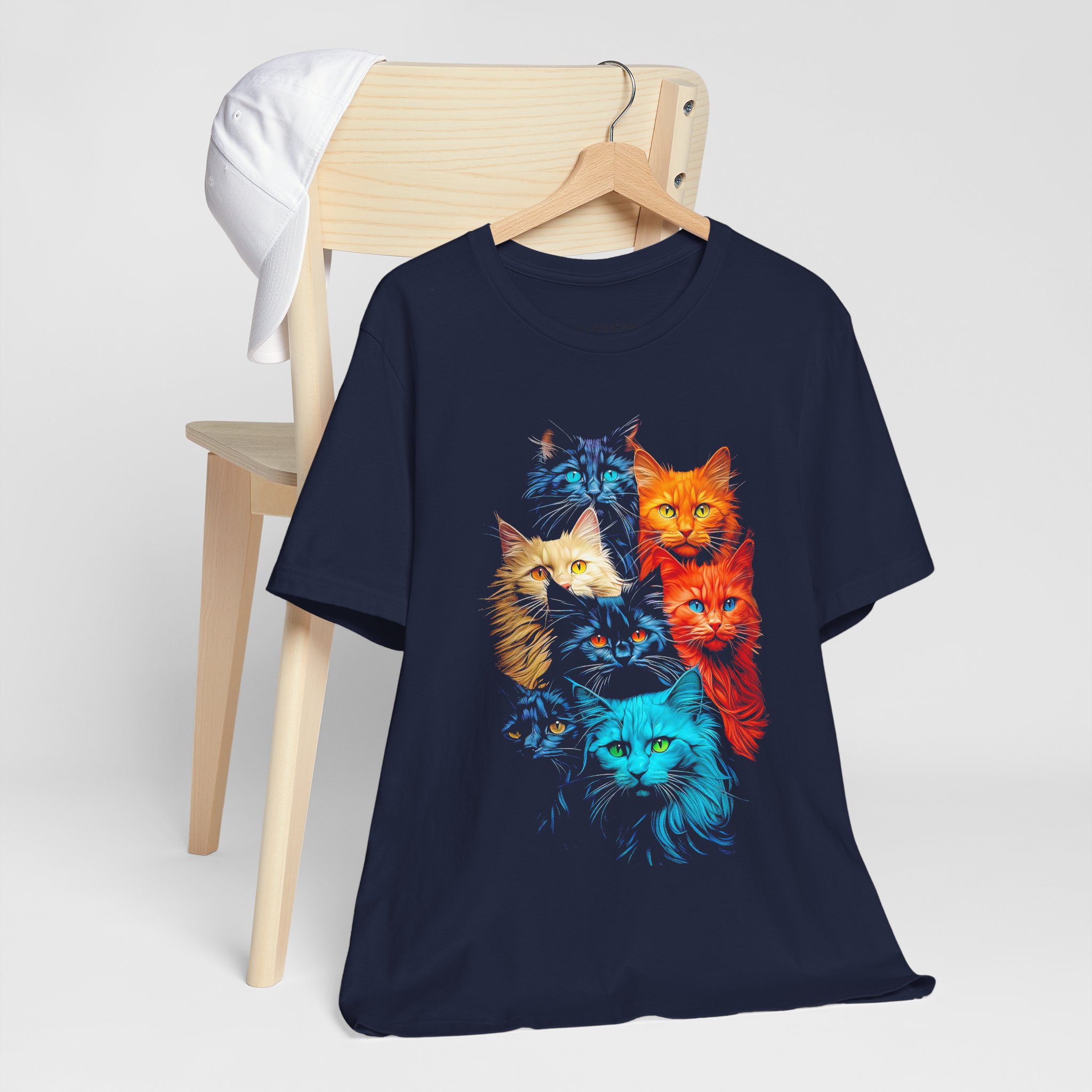 Colorful Cats T-Shirt – Vibrant Multi-Cat Graphic Tee for Cat Lovers - Image 16