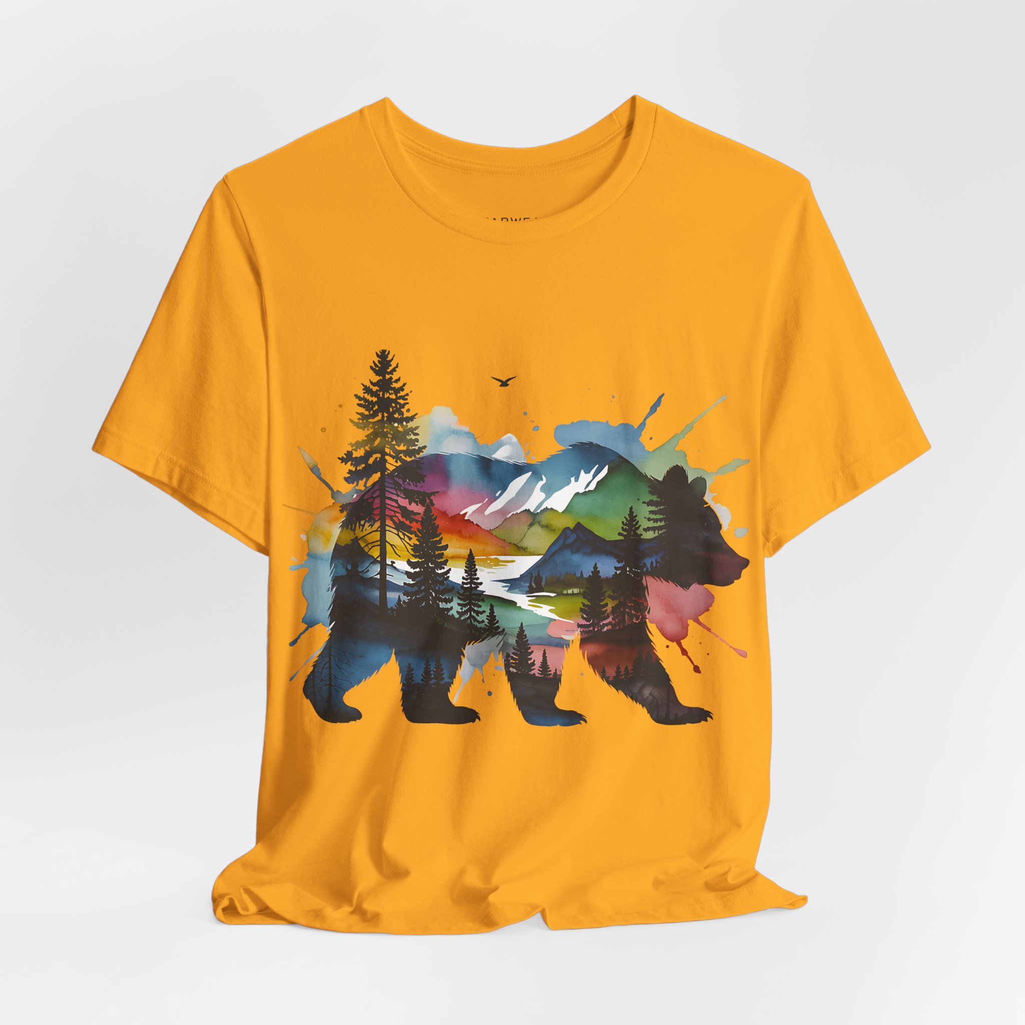 Wild Forest Bear T-Shirt – Watercolor Wildlife Silhouette - Image 9