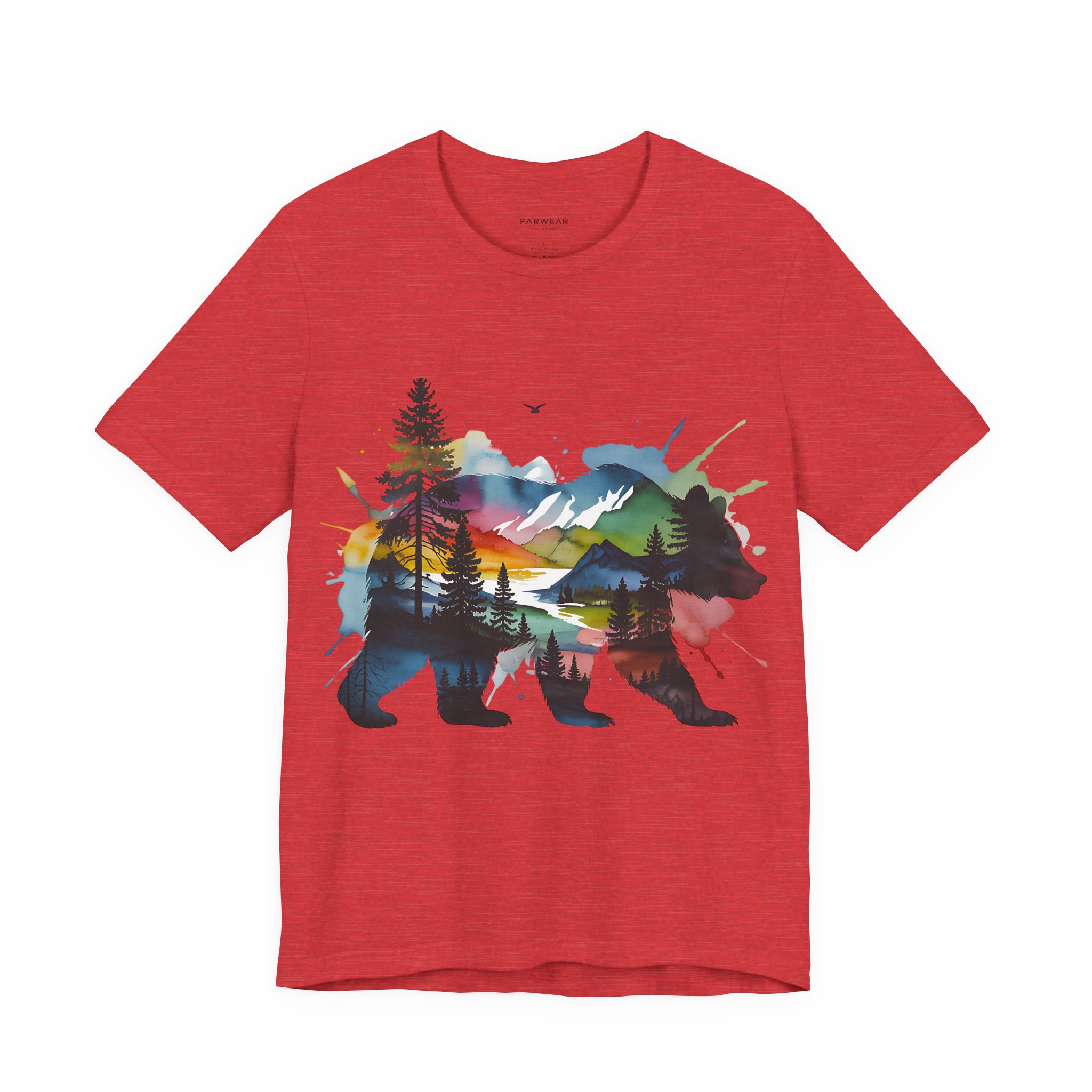 Wild Forest Bear T-Shirt – Watercolor Wildlife Silhouette - Image 14