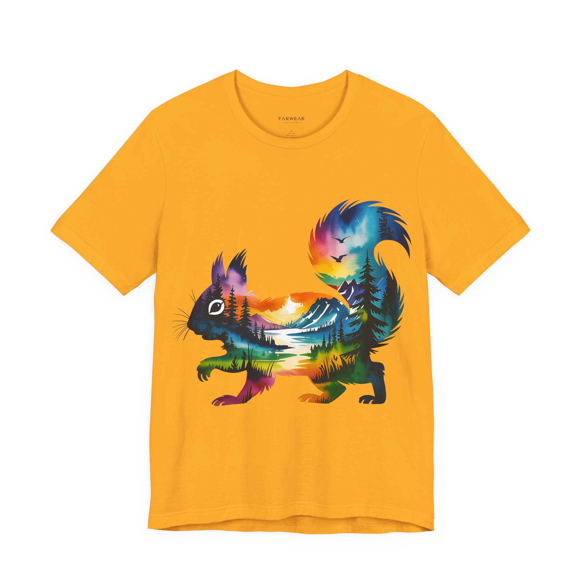 Wild Forest Squirrel T-Shirt – Watercolor Wildlife Silhouette - Image 8