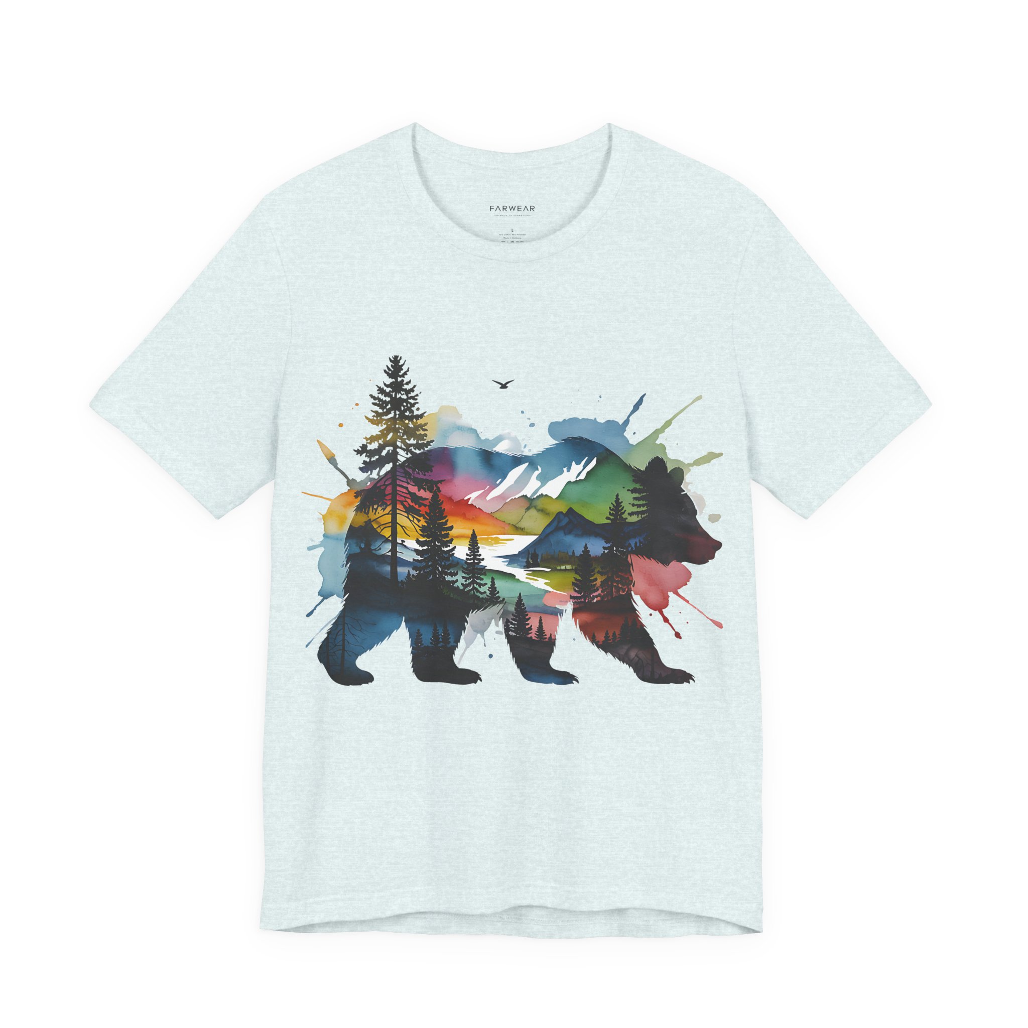 Wild Forest Bear T-Shirt – Watercolor Wildlife Silhouette - Image 12