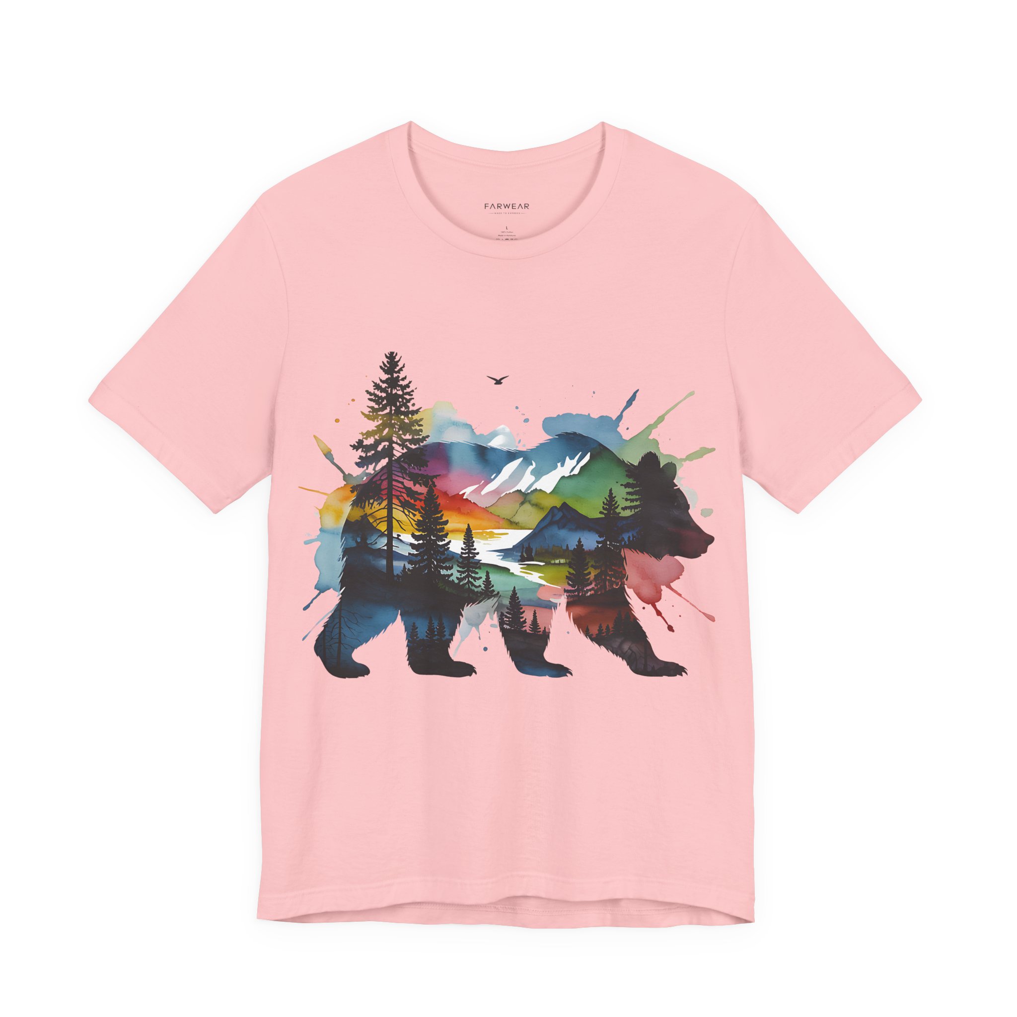 Wild Forest Bear T-Shirt – Watercolor Wildlife Silhouette - Image 13
