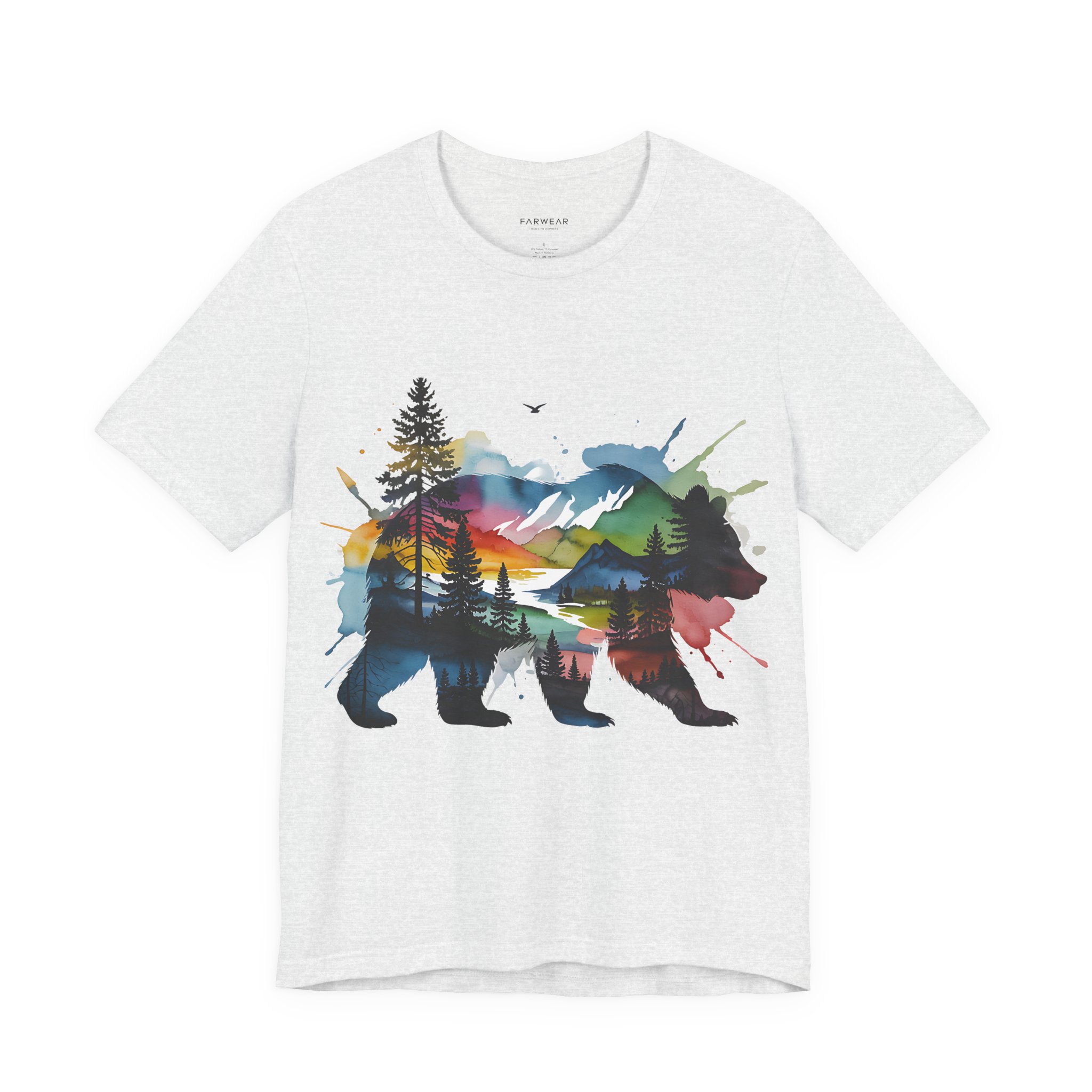 Wild Forest Bear T-Shirt – Watercolor Wildlife Silhouette - Image 6