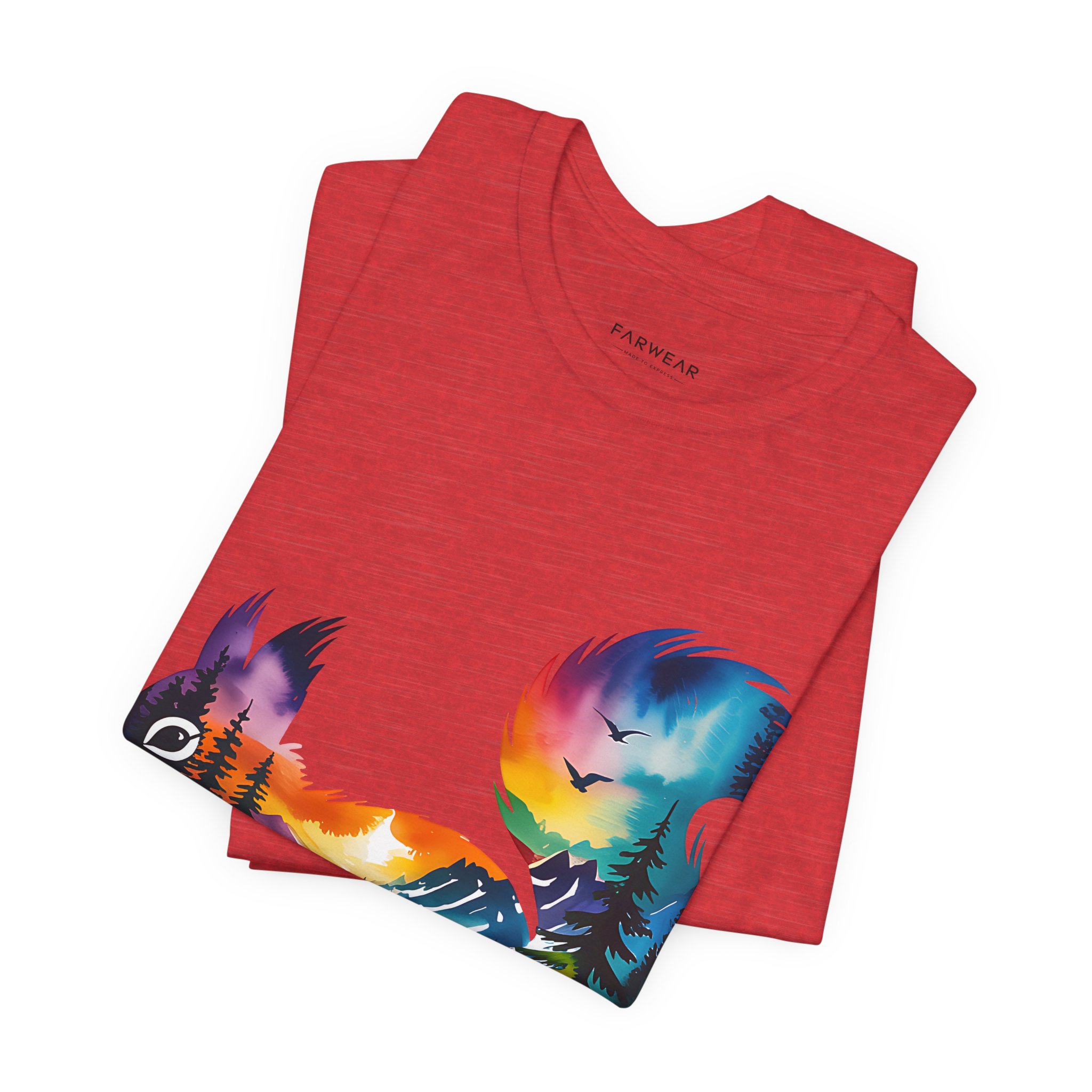 Wild Forest Squirrel T-Shirt – Watercolor Wildlife Silhouette - Image 16