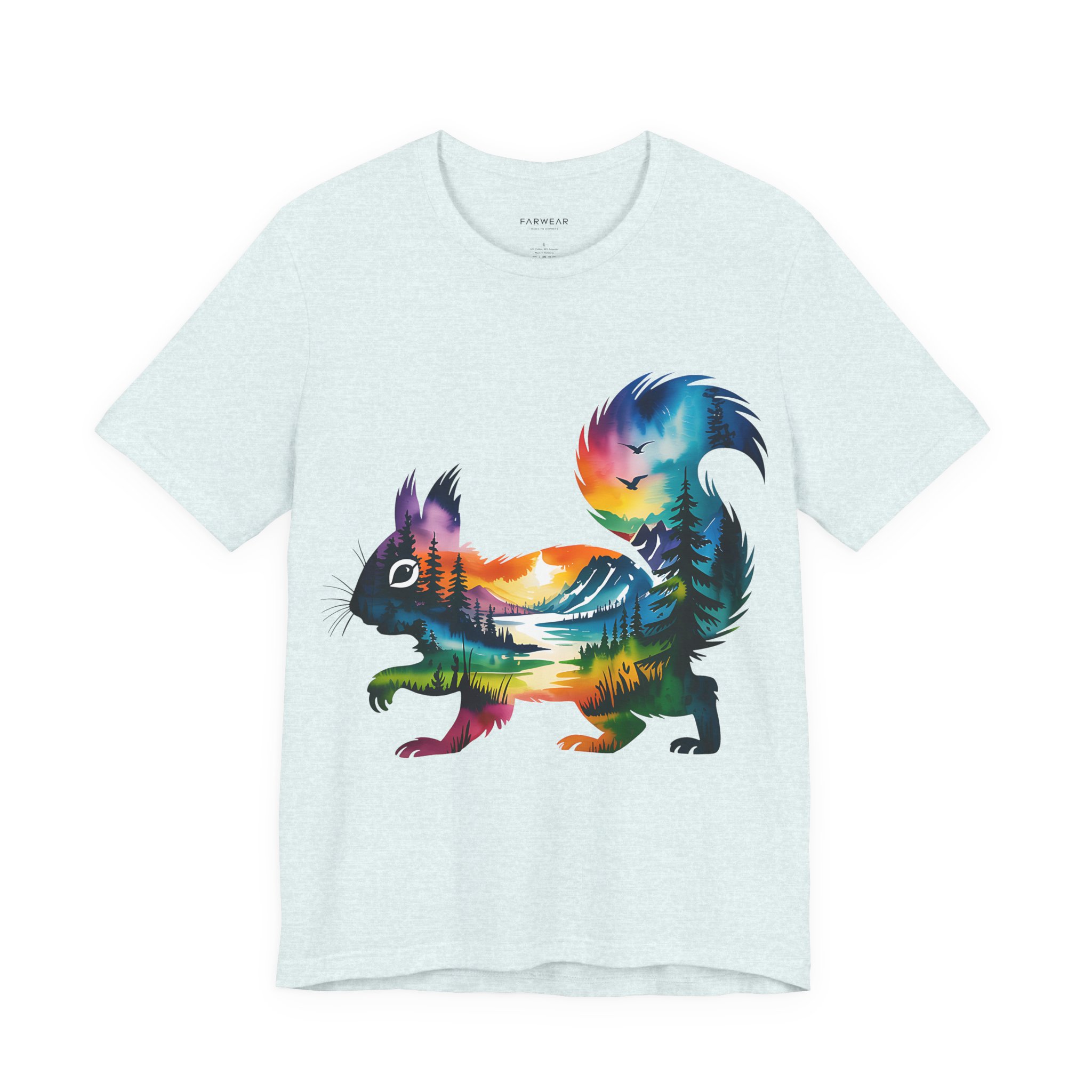 Wild Forest Squirrel T-Shirt – Watercolor Wildlife Silhouette - Image 12