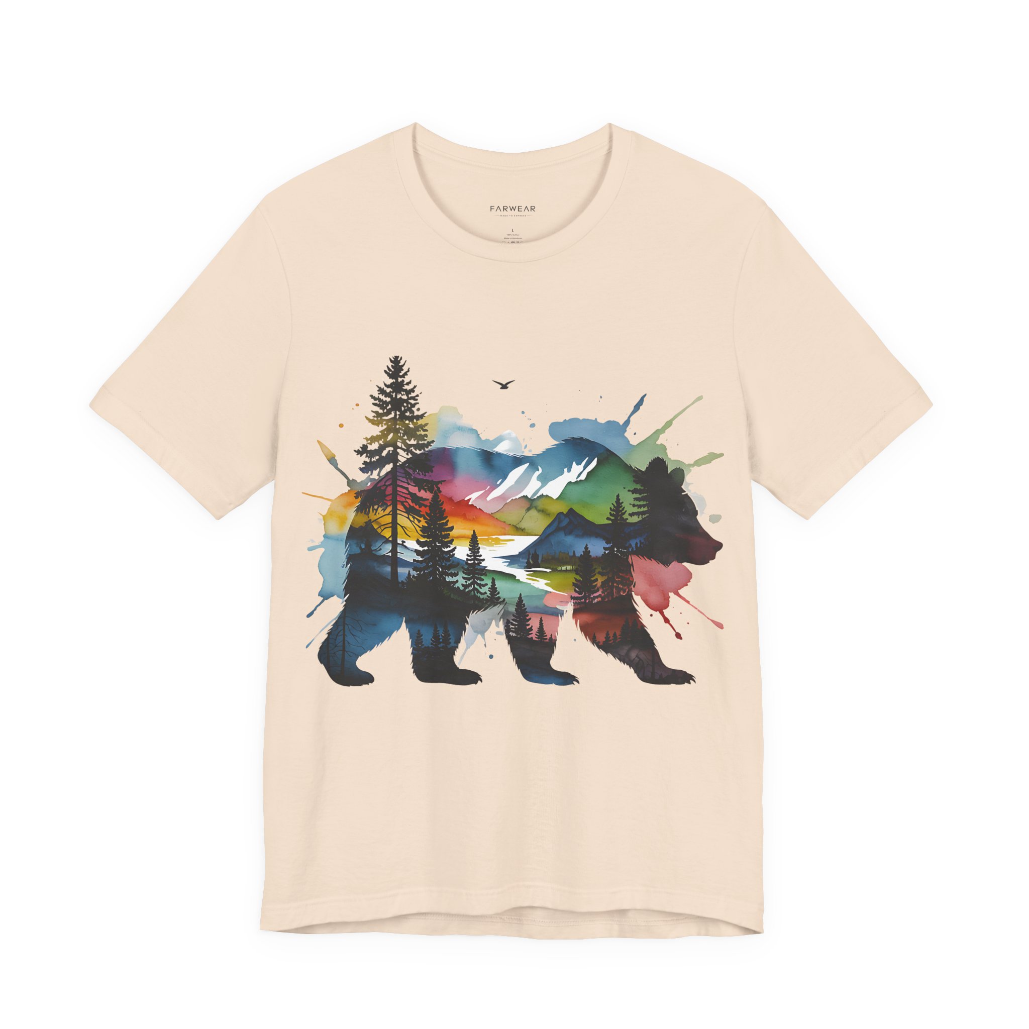 Wild Forest Bear T-Shirt – Watercolor Wildlife Silhouette - Image 7