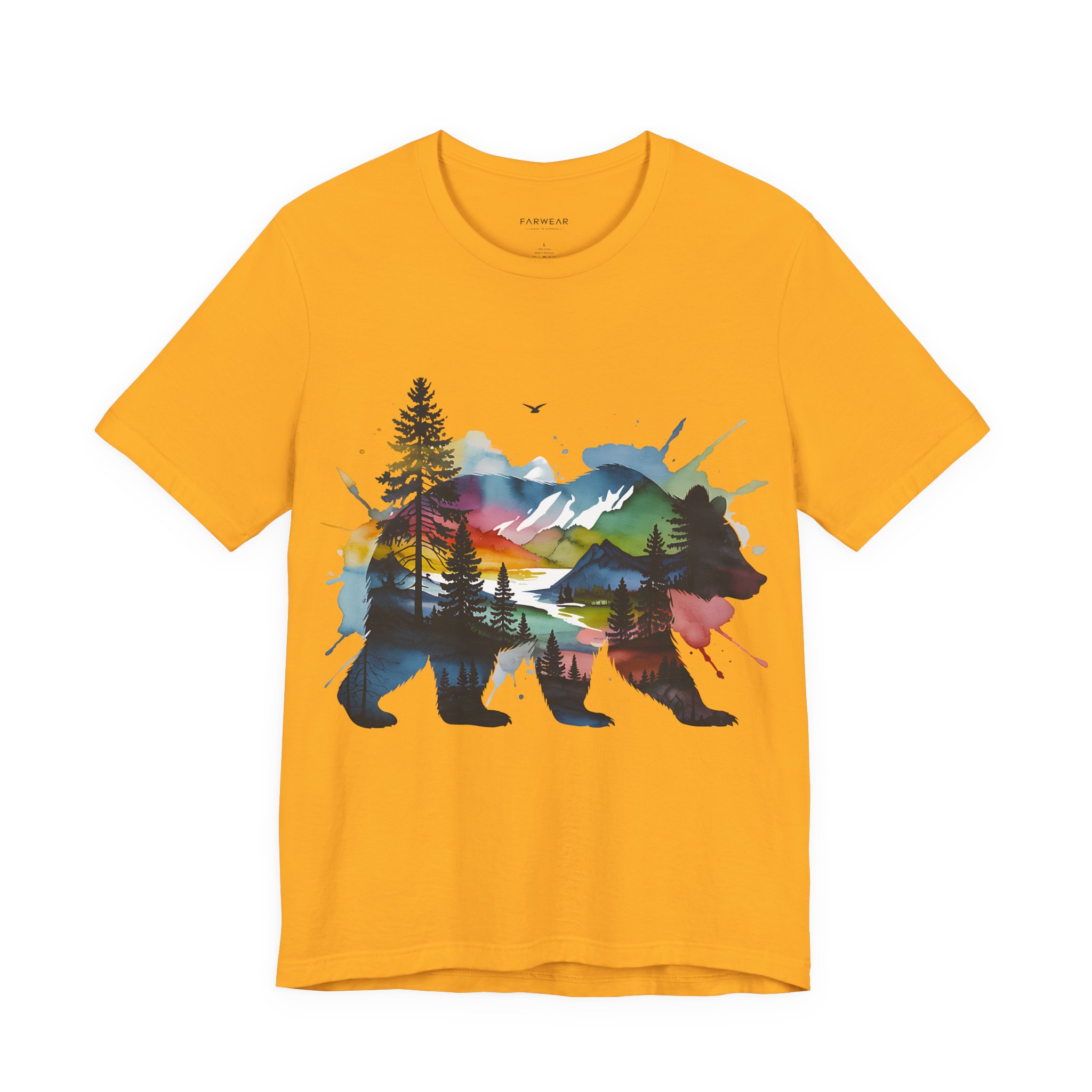 Wild Forest Bear T-Shirt – Watercolor Wildlife Silhouette - Image 8