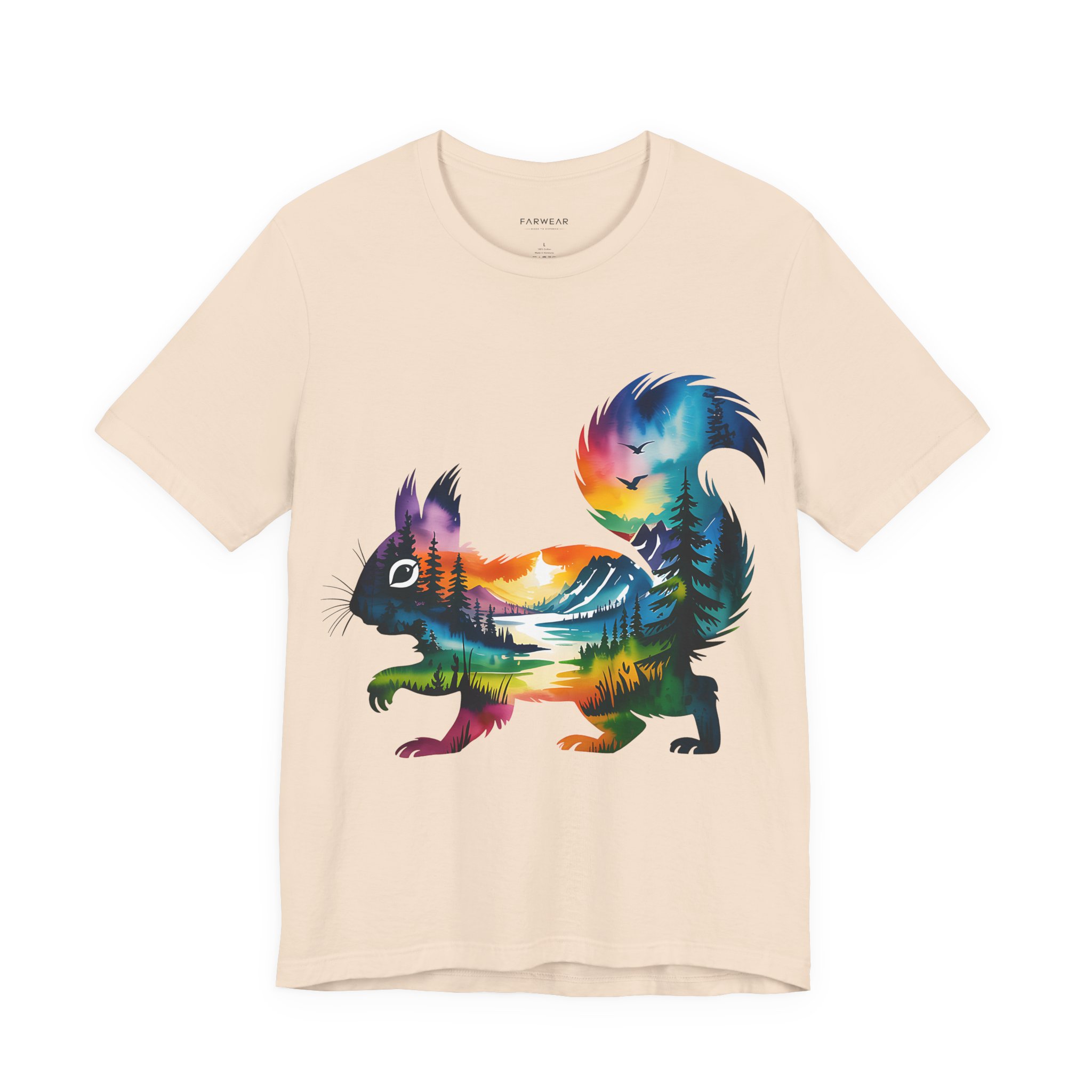 Wild Forest Squirrel T-Shirt – Watercolor Wildlife Silhouette - Image 7