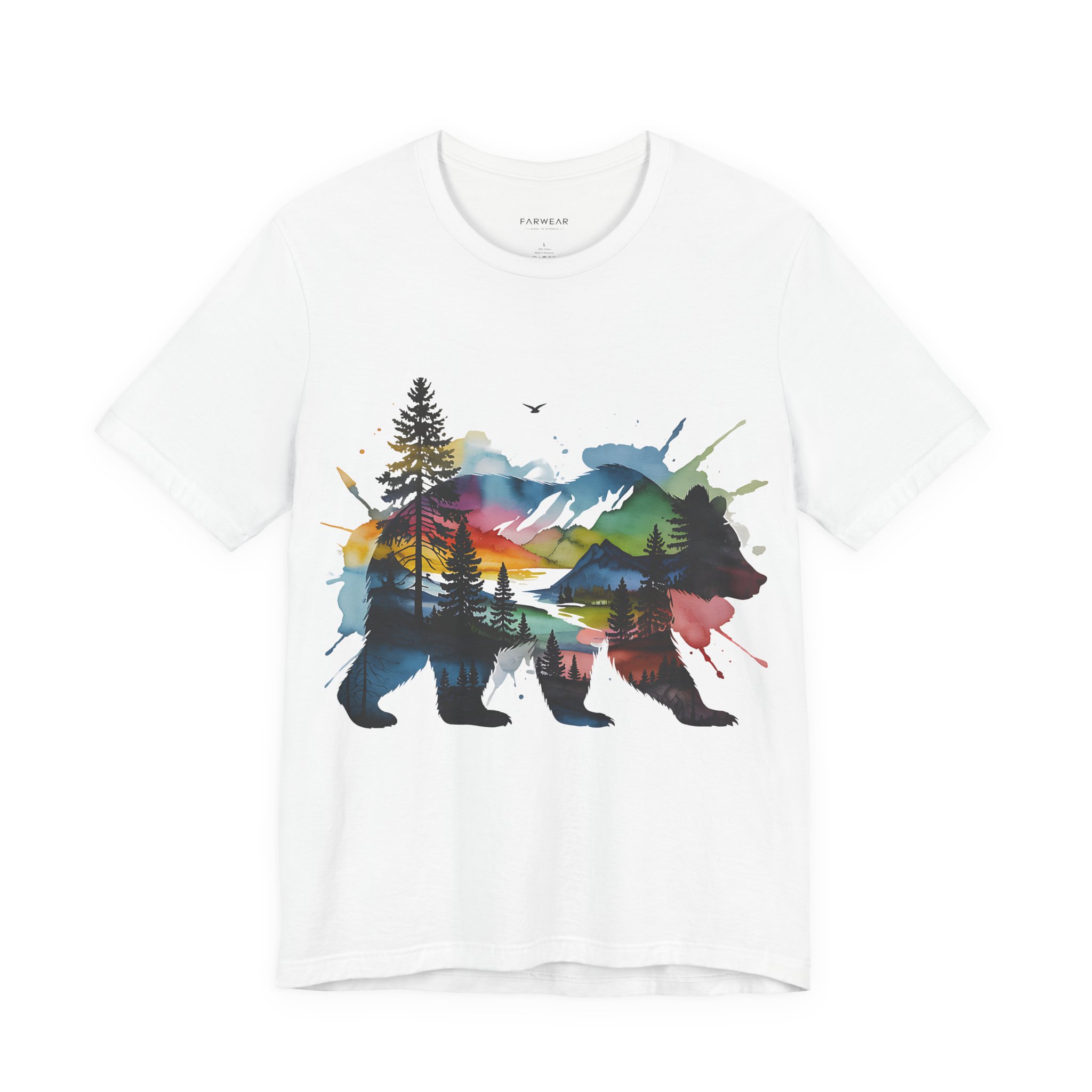 Wild Forest Bear T-Shirt – Watercolor Wildlife Silhouette