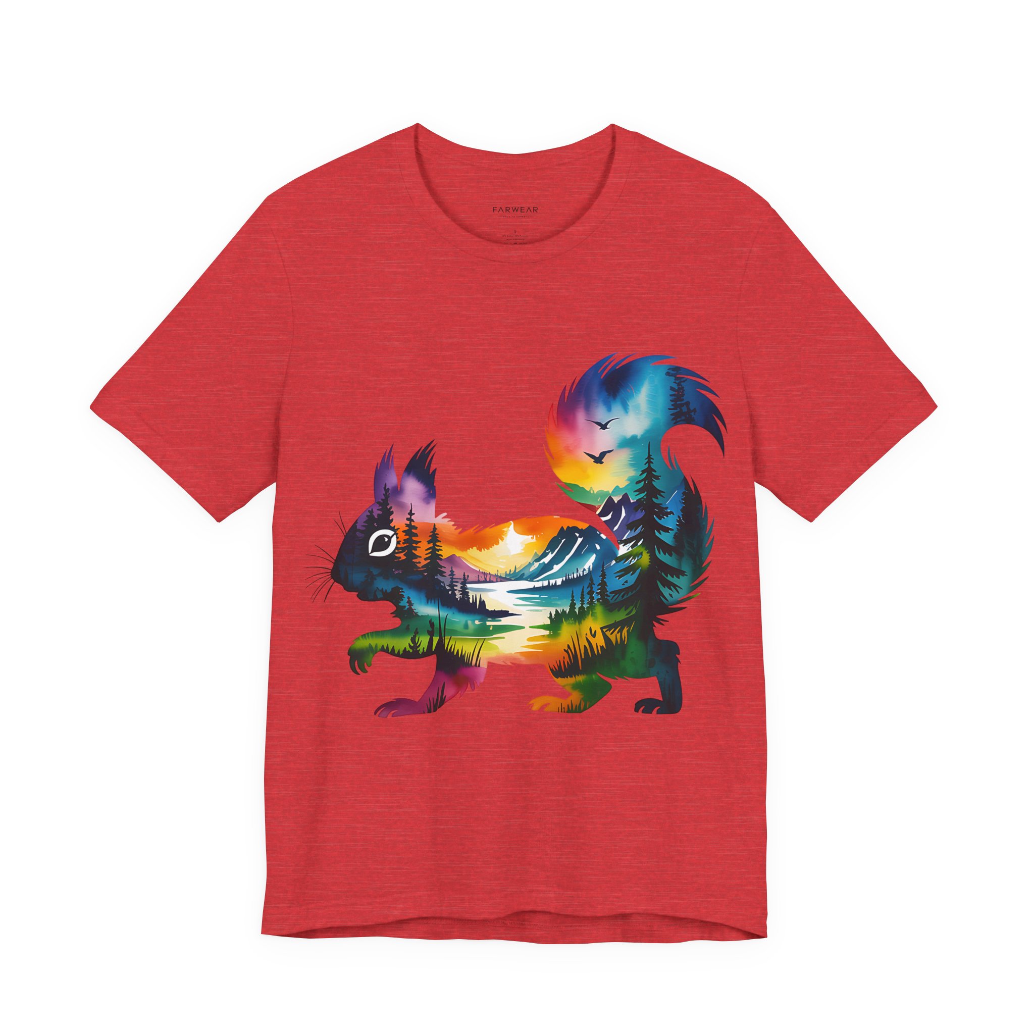 Wild Forest Squirrel T-Shirt – Watercolor Wildlife Silhouette - Image 14