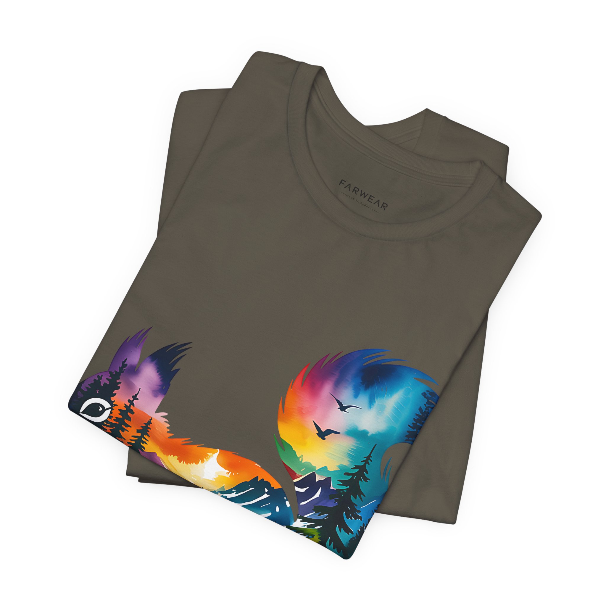 Wild Forest Squirrel T-Shirt – Watercolor Wildlife Silhouette - Image 11