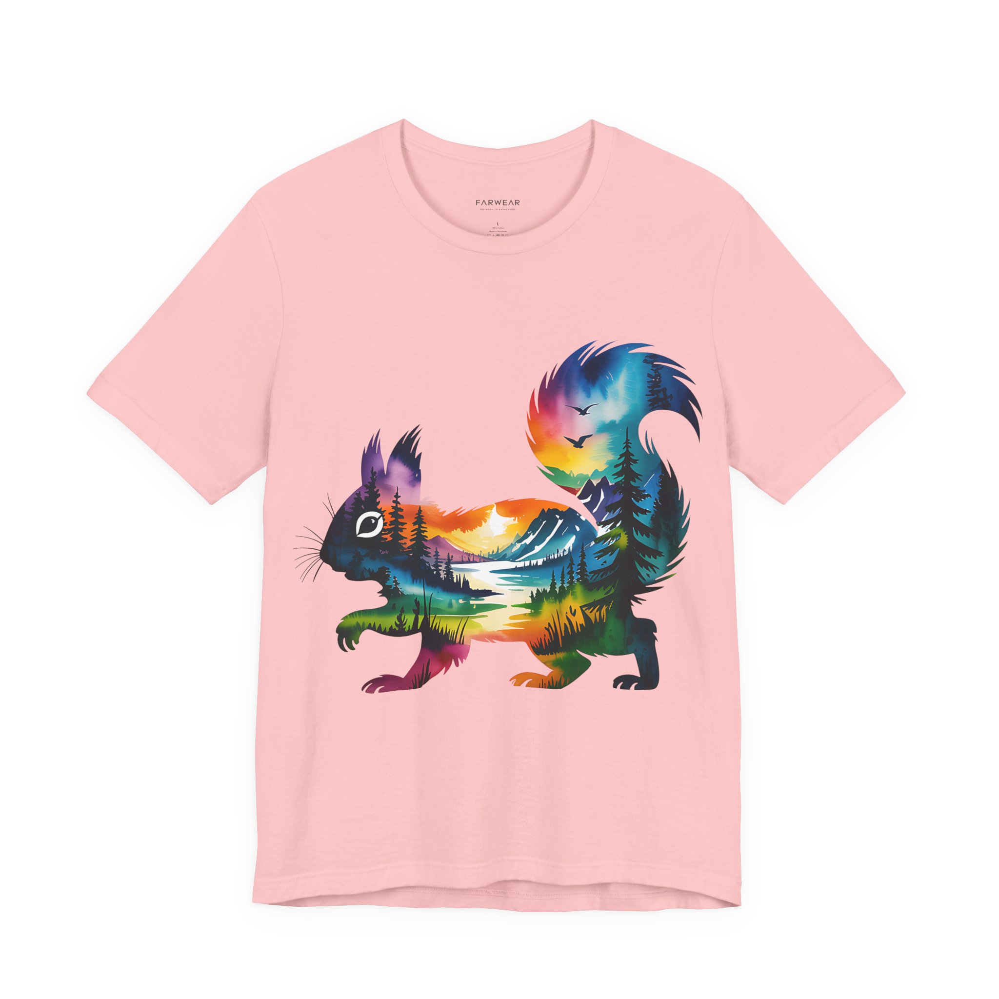 Wild Forest Squirrel T-Shirt – Watercolor Wildlife Silhouette - Image 13
